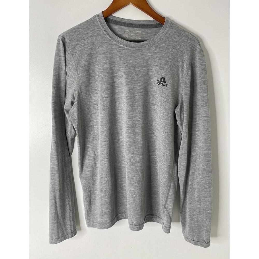 Adidas Men's Long Sleeve Climalite T-Shirt - Size M - Gray